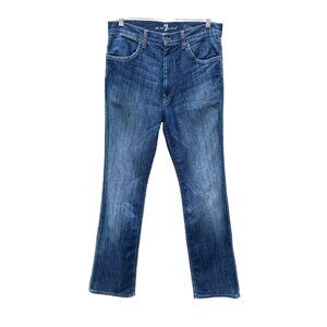 7 For All‎ Mankind Dylan Mens Medium Wash Bootcut Jeans 29X30 Cotton Blend Denim